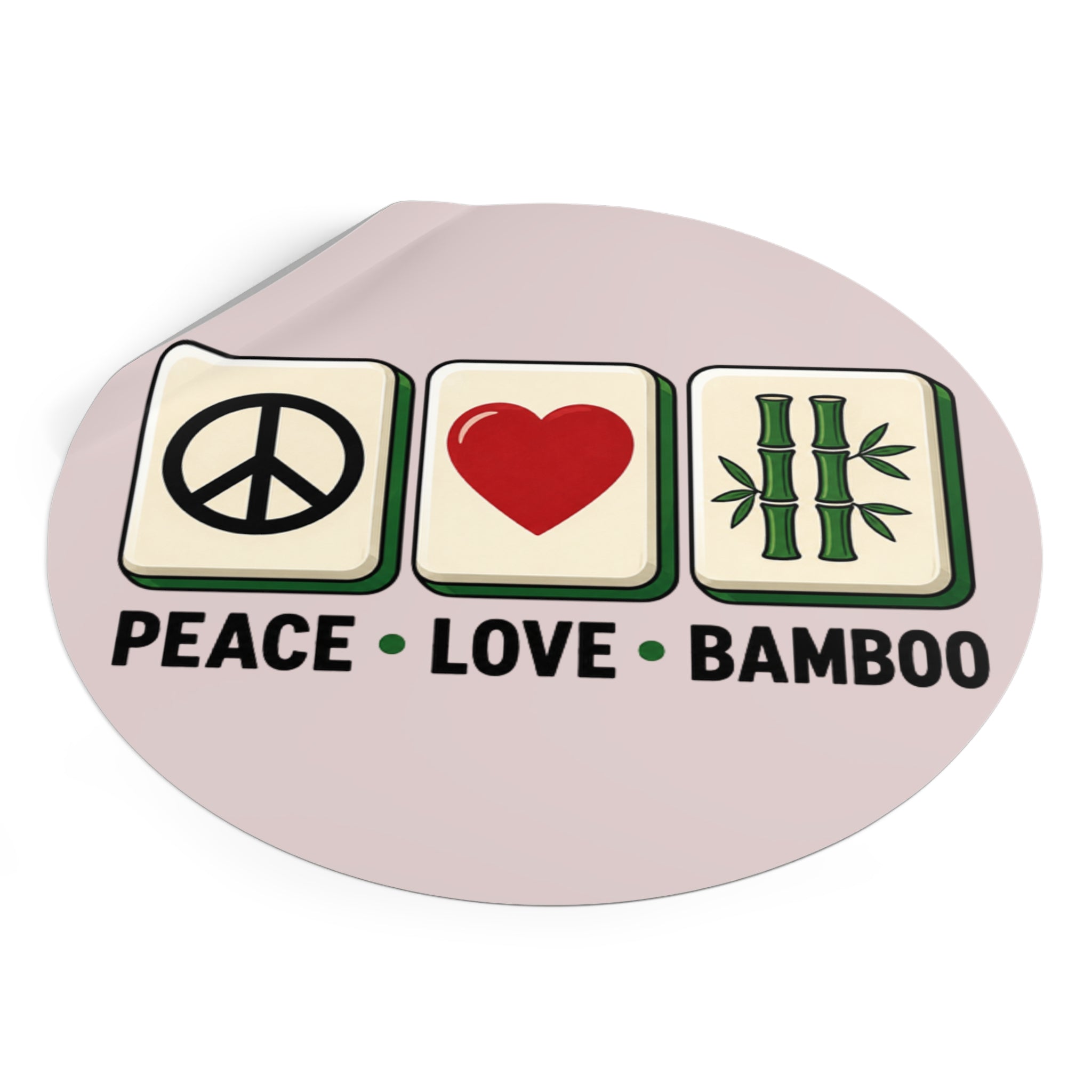 Mahjong Gangster Squad - "Peace Love Bamboo" Round Vinyl Sticker
