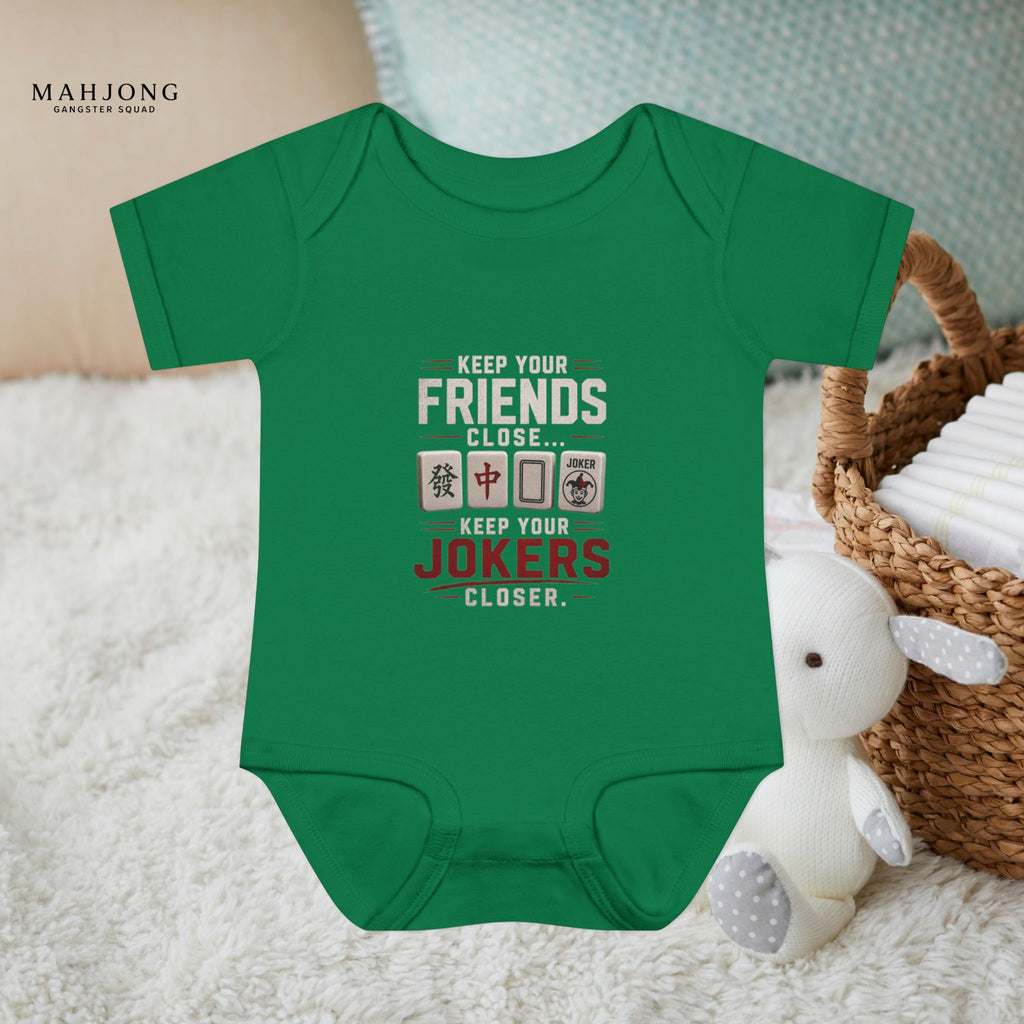 Mahjong Gangster Squad - "Friends/Jokers Closer" Baby Onesie