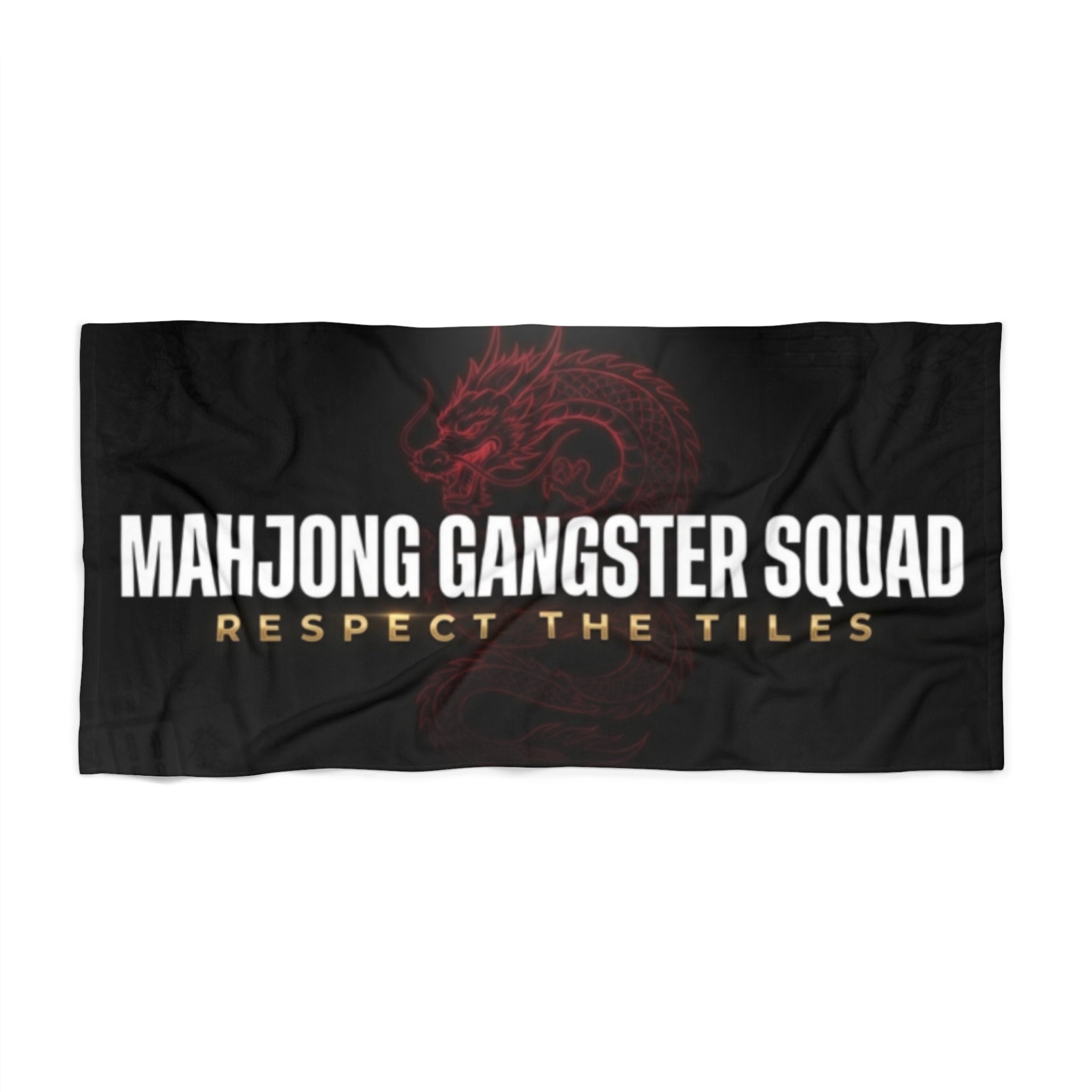 Mahjong Gangster Squad — "Dragon: Respect the Tiles"  Beach Towel