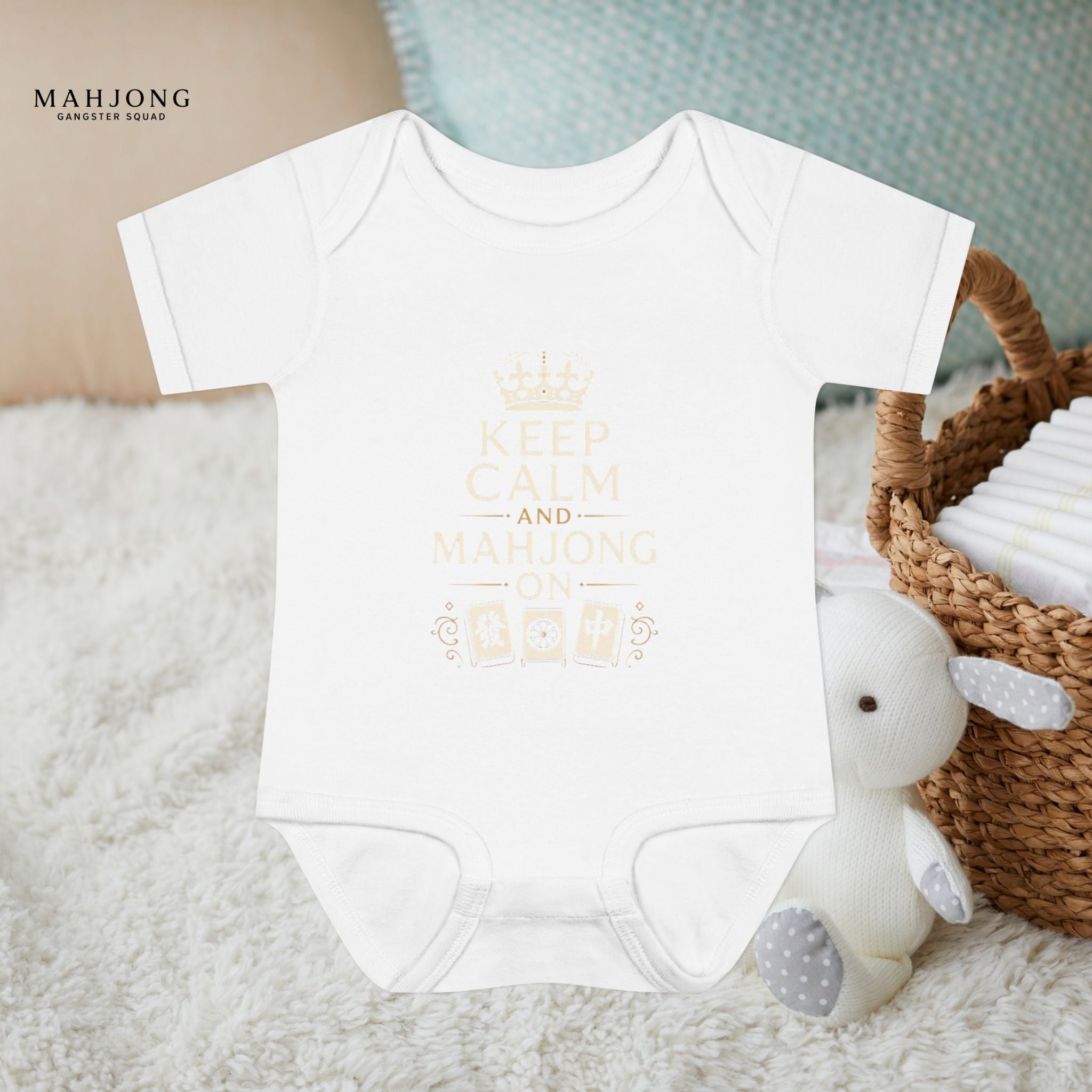 Mahjong Gangster Squad - "Keep Calm" Baby Onesie