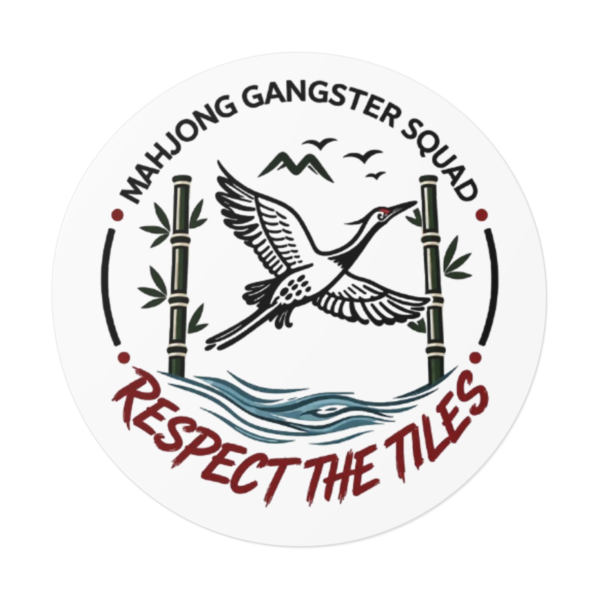 Mahjong Gangster Squad "Respect the Tiles” Round Vinyl Sticker