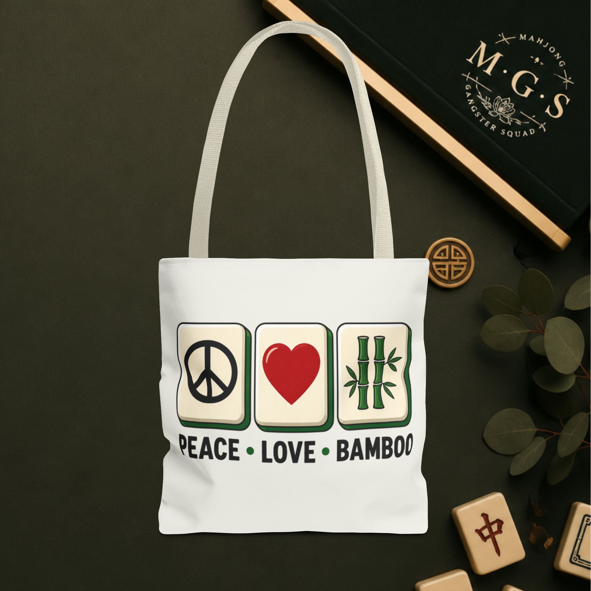 MahJong Gangster Squad - "Peace Love Bamboo" Tote Bag