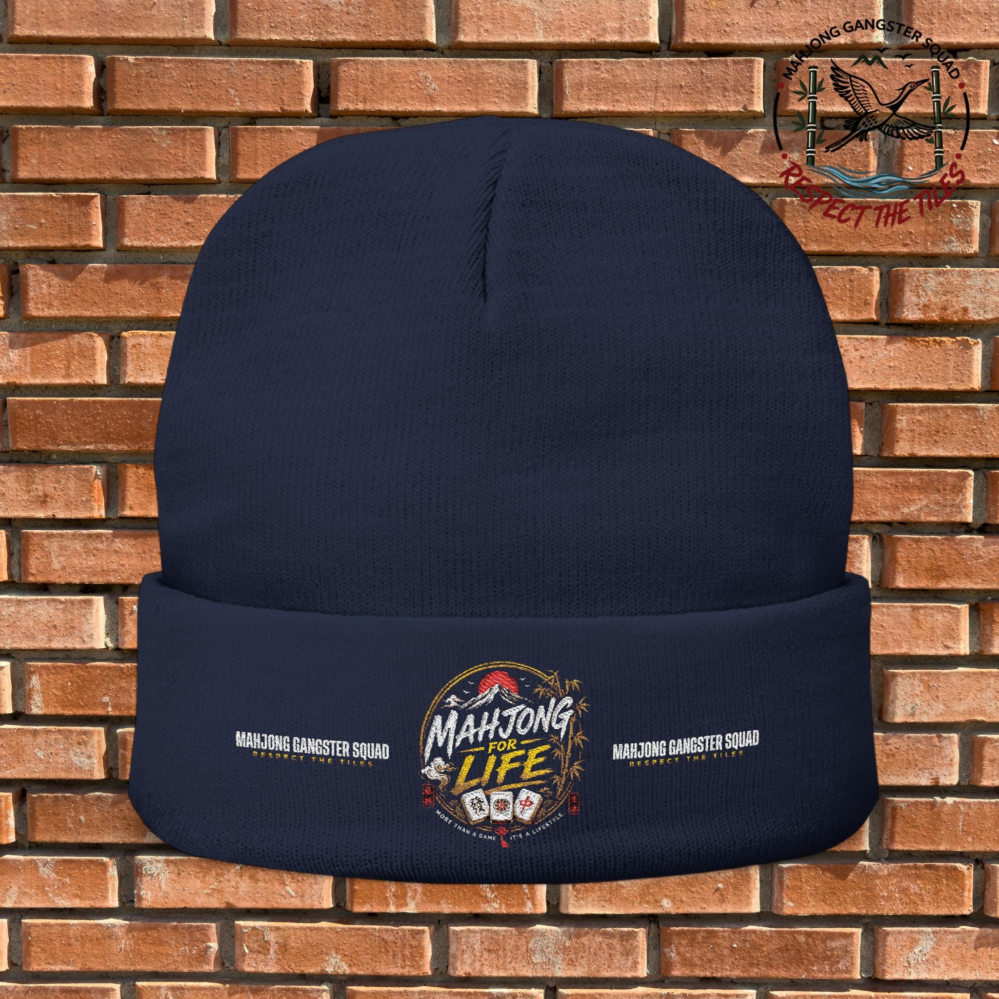 Mahjong Gangster Squad — "Mahjong for Life" Embroidered Beanie
