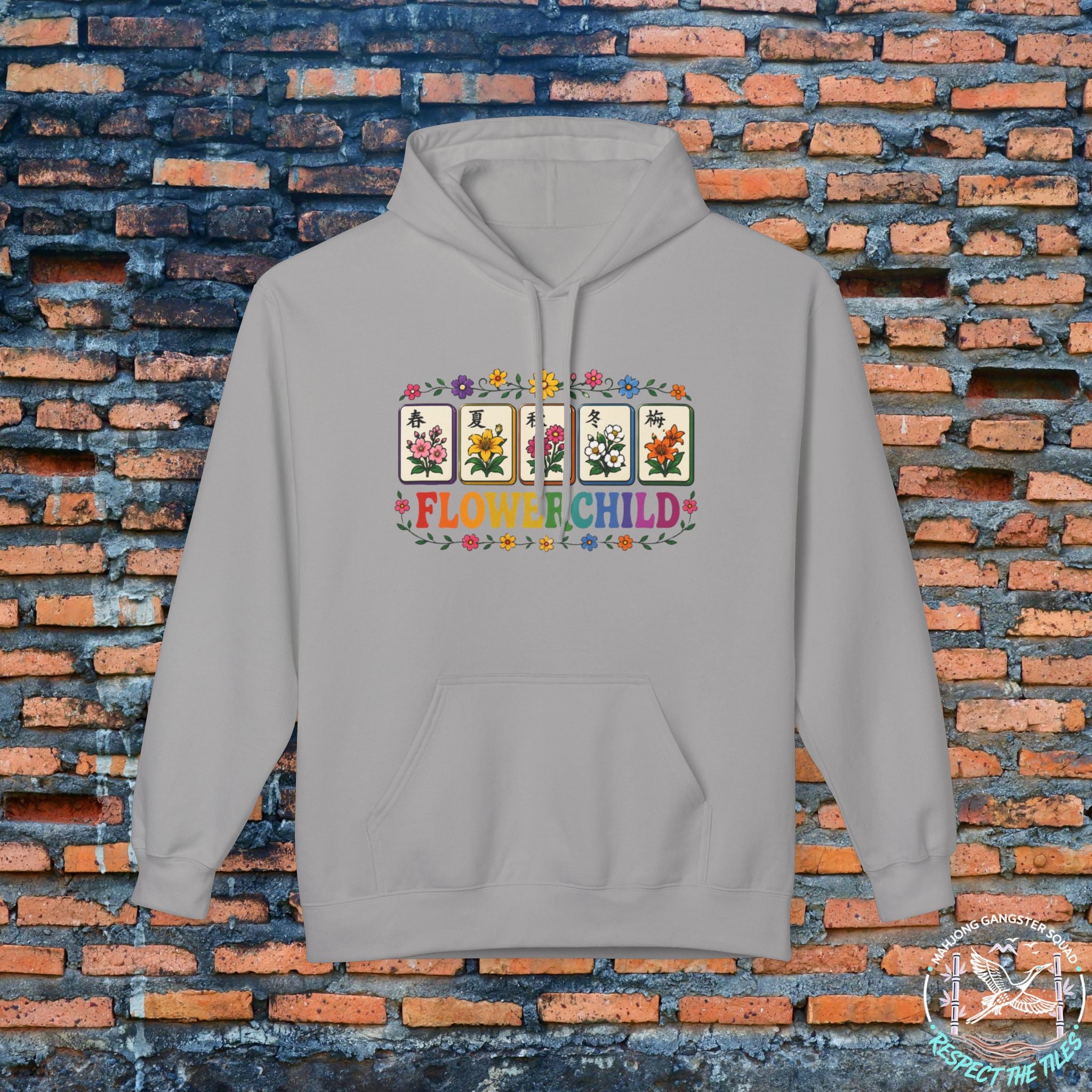 Mahjong Gangster Squad Hoodie — Vintage "Flower Child"