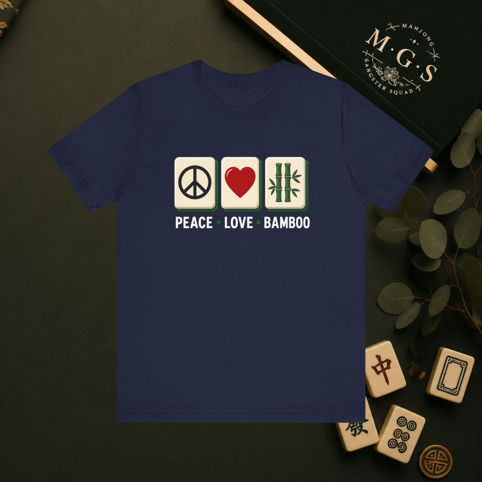Mahjong Gangster Squad Graphic Tee- "Peace • Love • Bamboo"