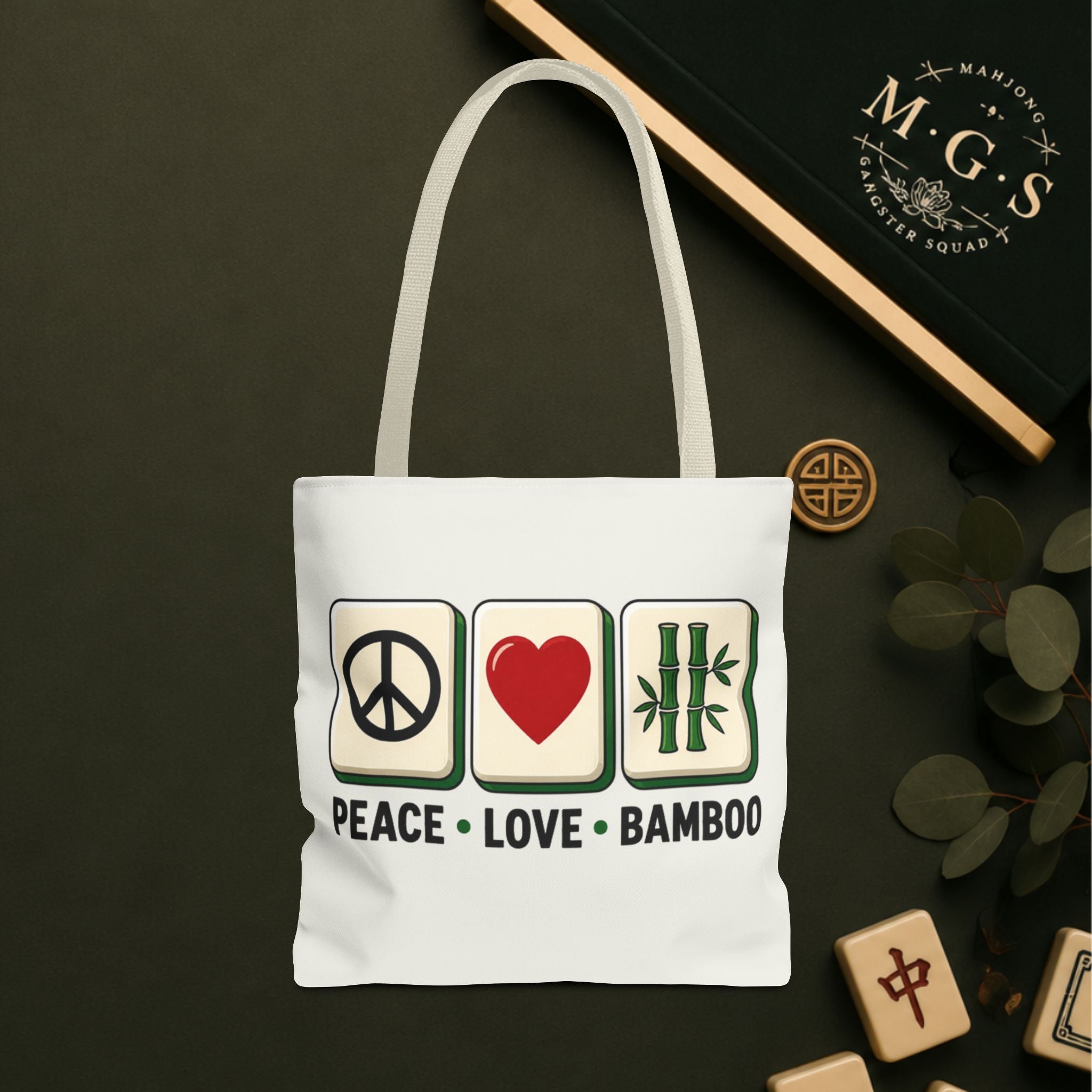 MahJong Gangster Squad - "Peace Love Bamboo" Tote Bag