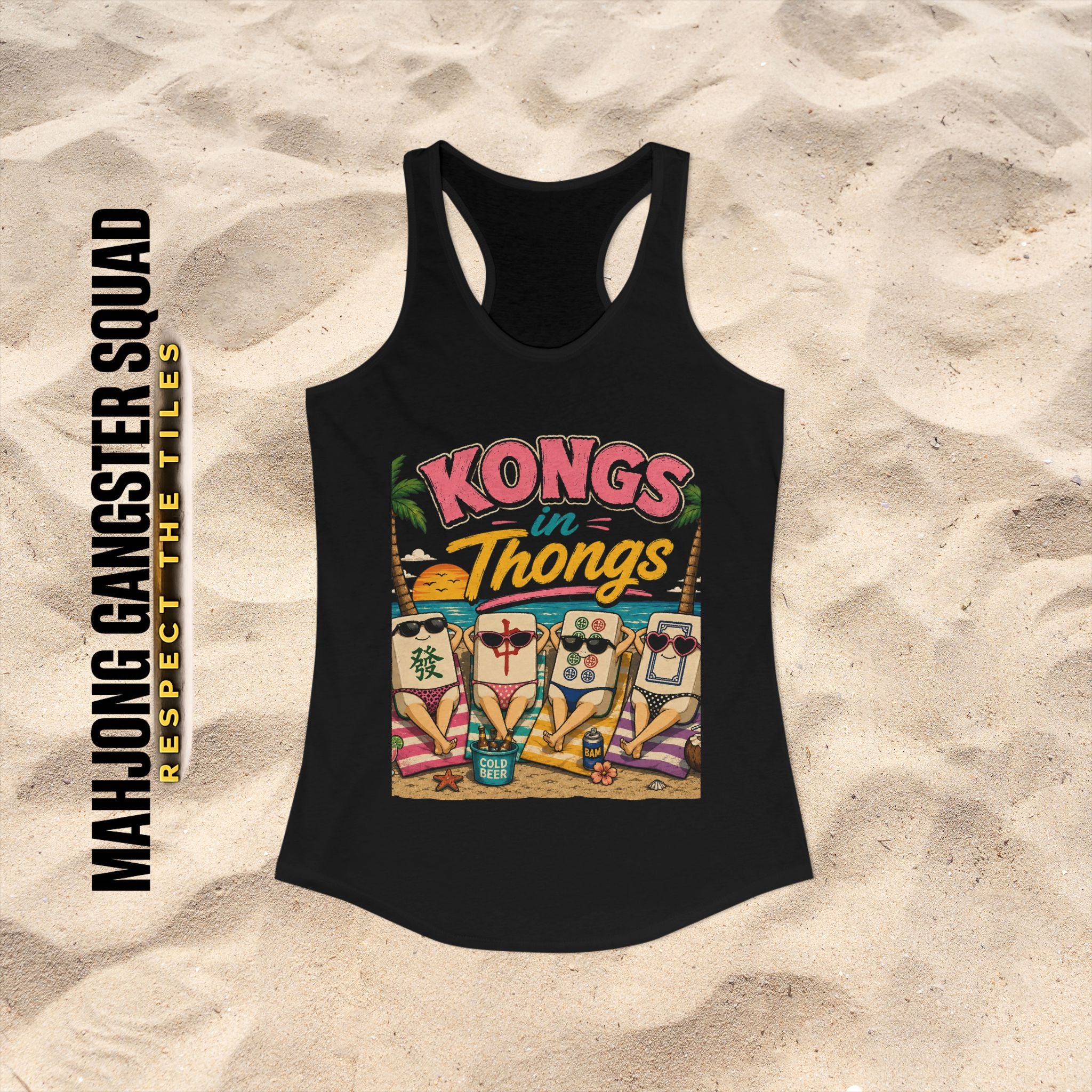 Mahjong Gangster Squad - "Kongs in Thongs" Racerback Tank Top