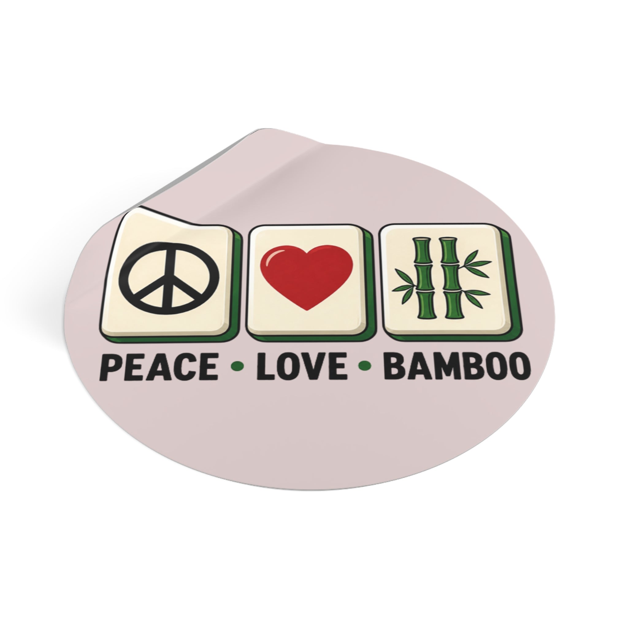 Mahjong Gangster Squad - "Peace Love Bamboo" Round Vinyl Sticker