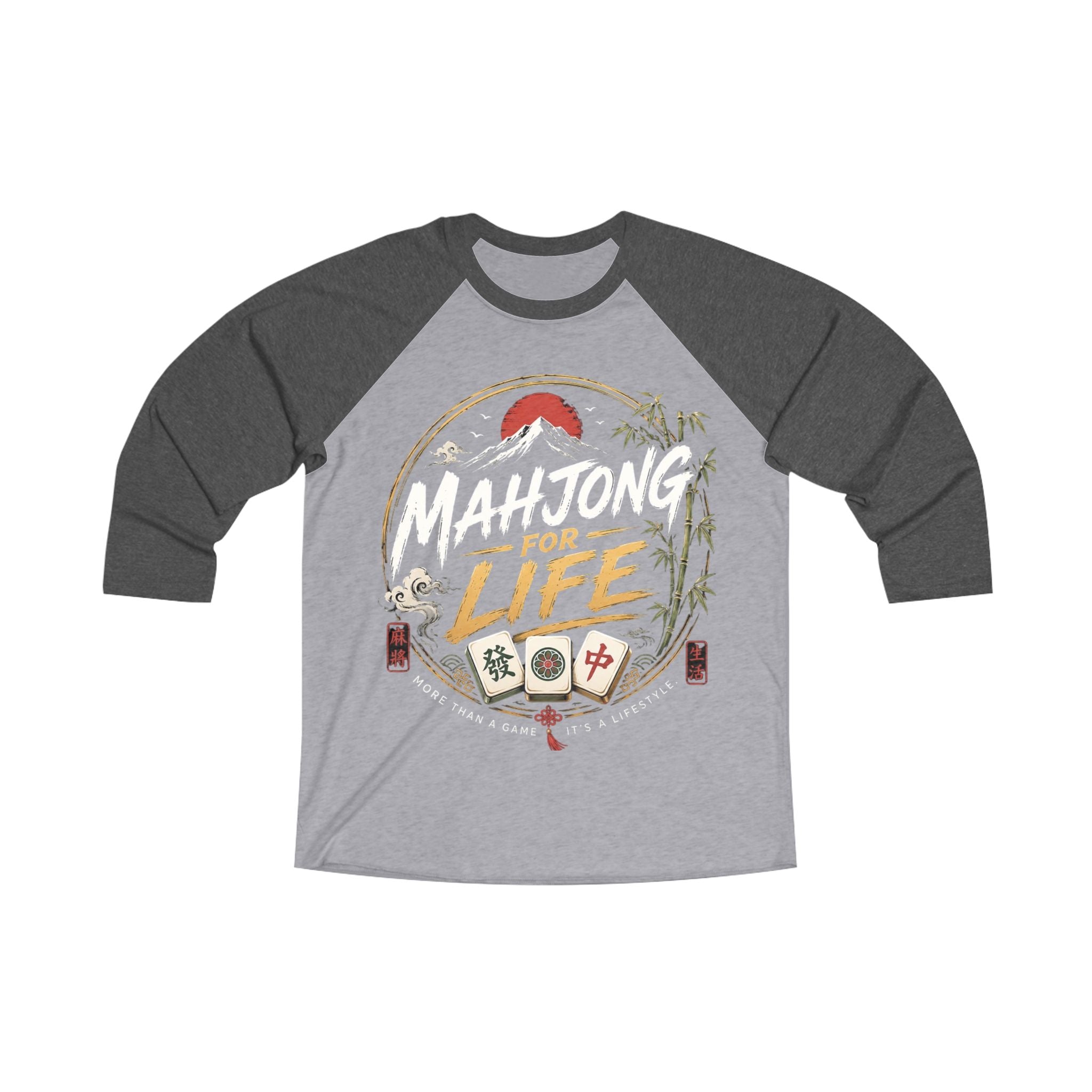 Mahjong Gangster Squad — "Mahjong for Life" 3/4-Sleeve Baseball Shirt