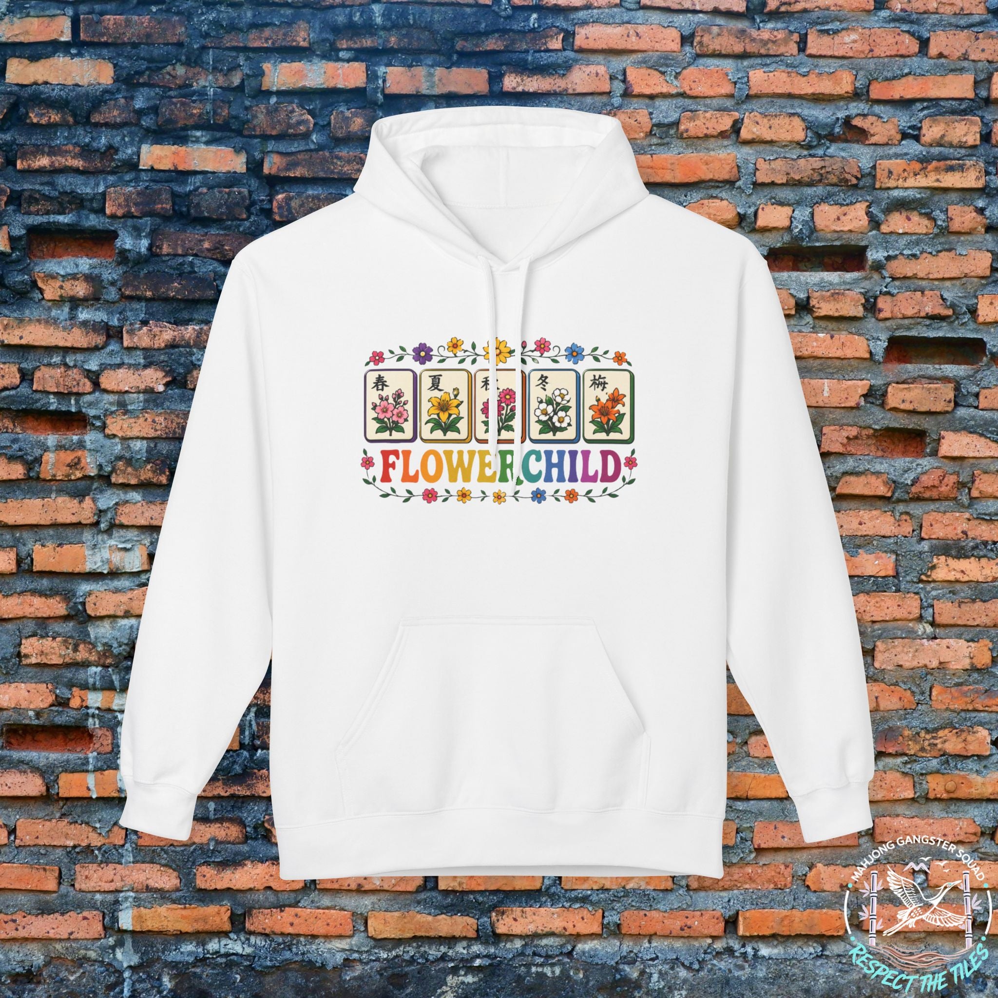 Mahjong Gangster Squad Hoodie — Vintage "Flower Child"