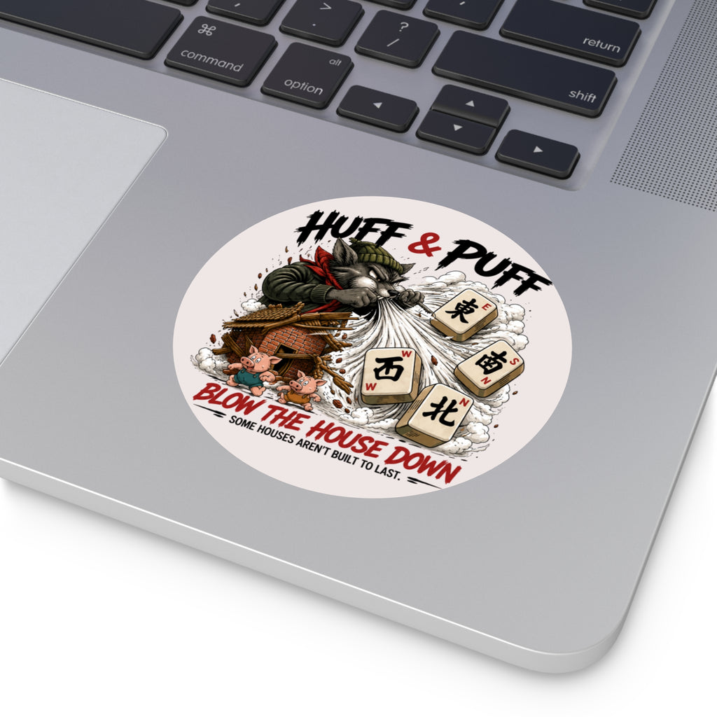Mahjong Gangster Squad: "Blow the House Down” Round Vinyl Sticker