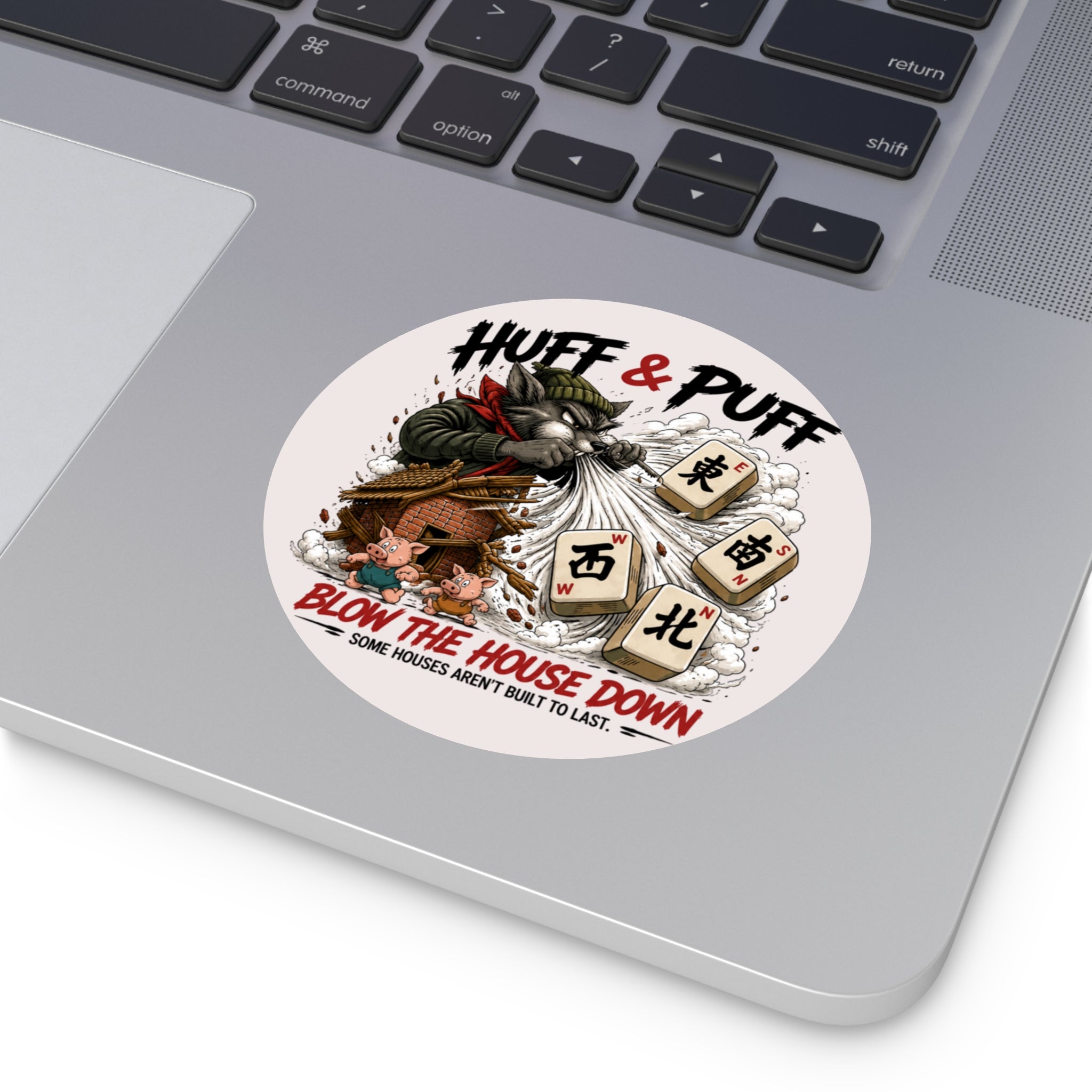 Mahjong Gangster Squad: "Blow the House Down” Round Vinyl Sticker
