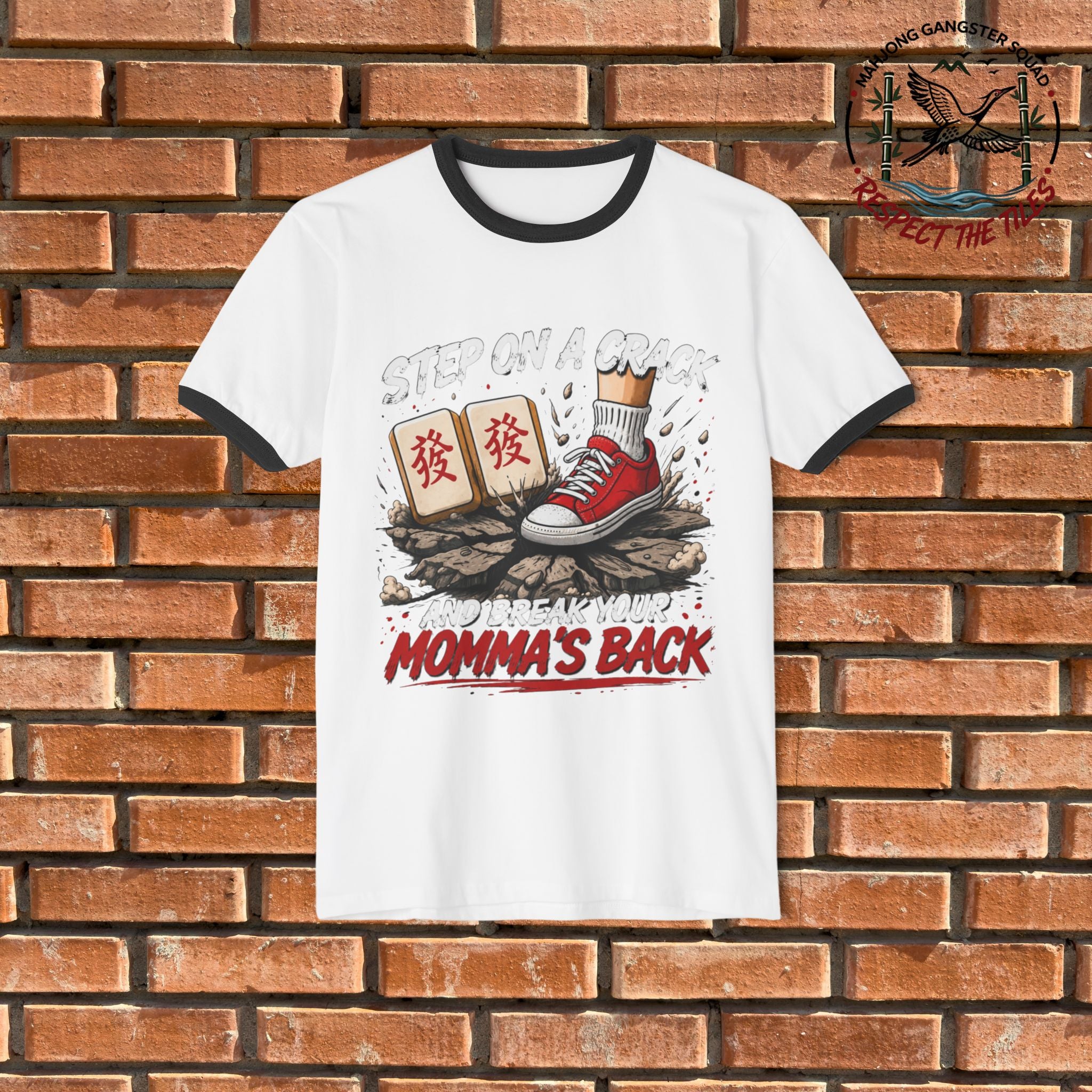 Mahjong Gangster Squad - "Step on a Crack" Graphic Ring Tee