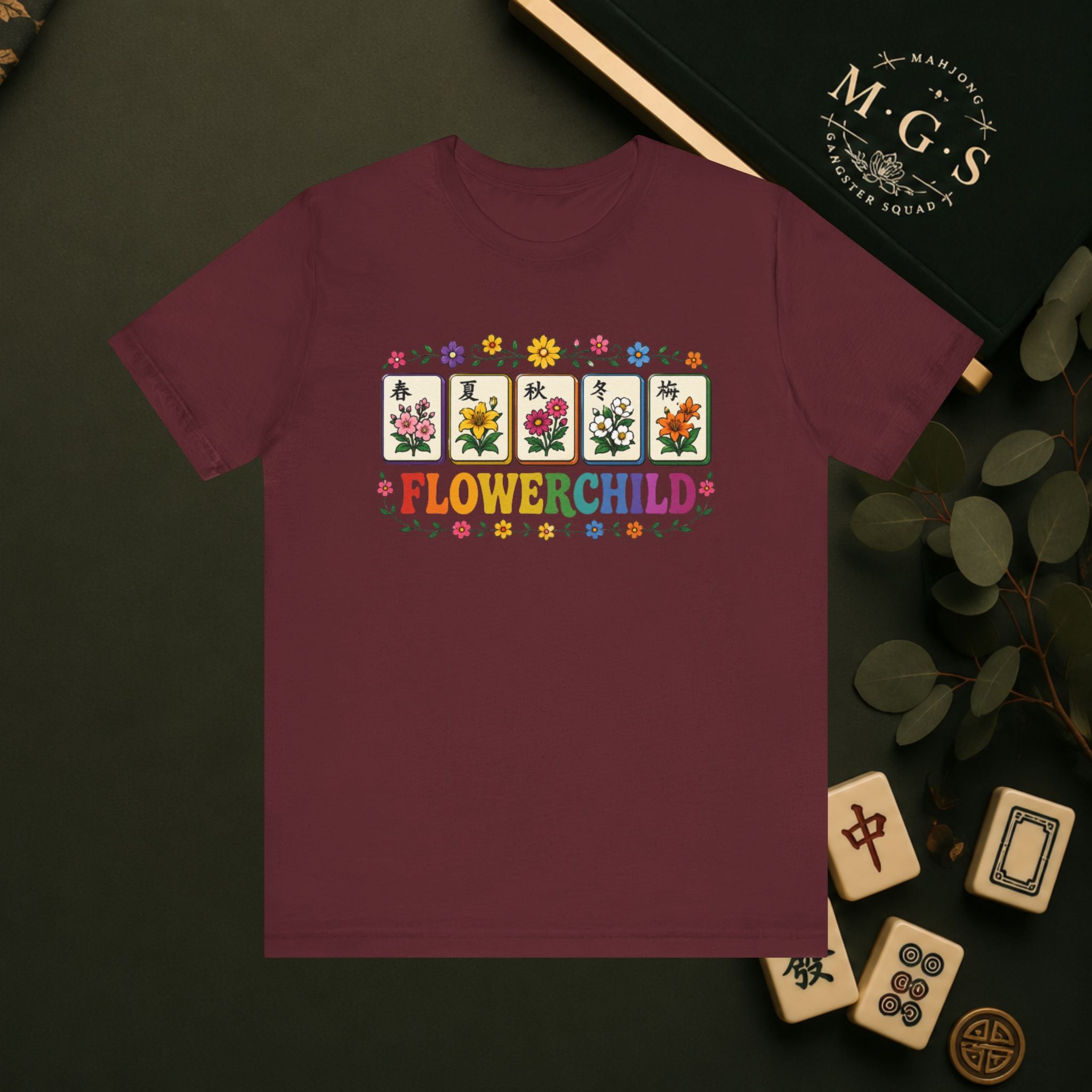 Mahjong Gangster Squad Graphic Tee- "Flower Child"