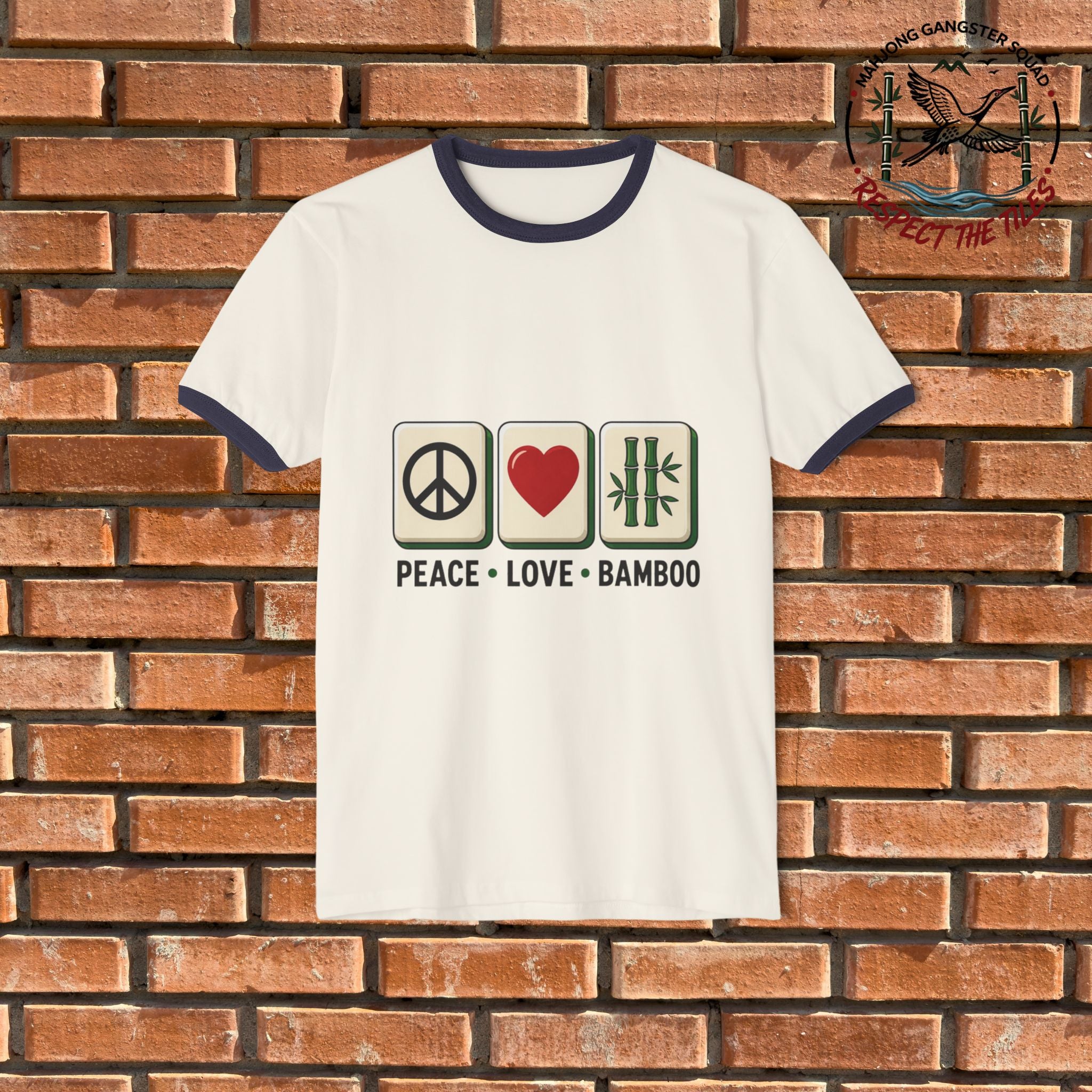 Mahjong Gangster Squad - "Peace Love Bamboo" Graphic Ring Tee