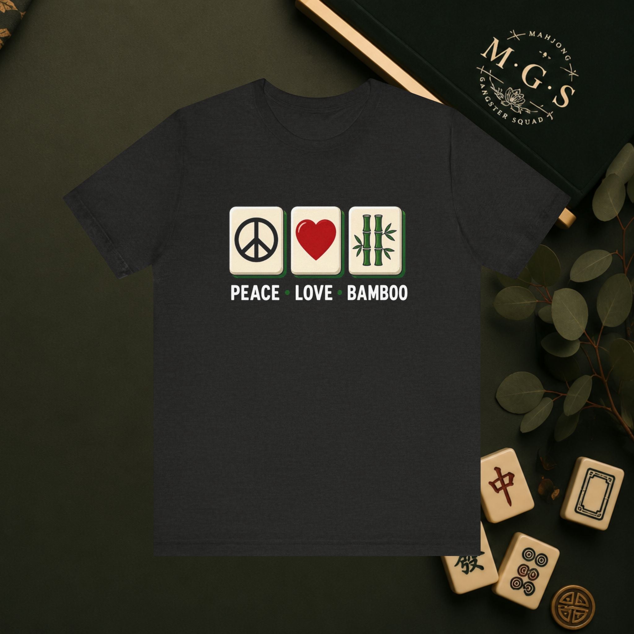Mahjong Gangster Squad Graphic Tee- "Peace • Love • Bamboo"