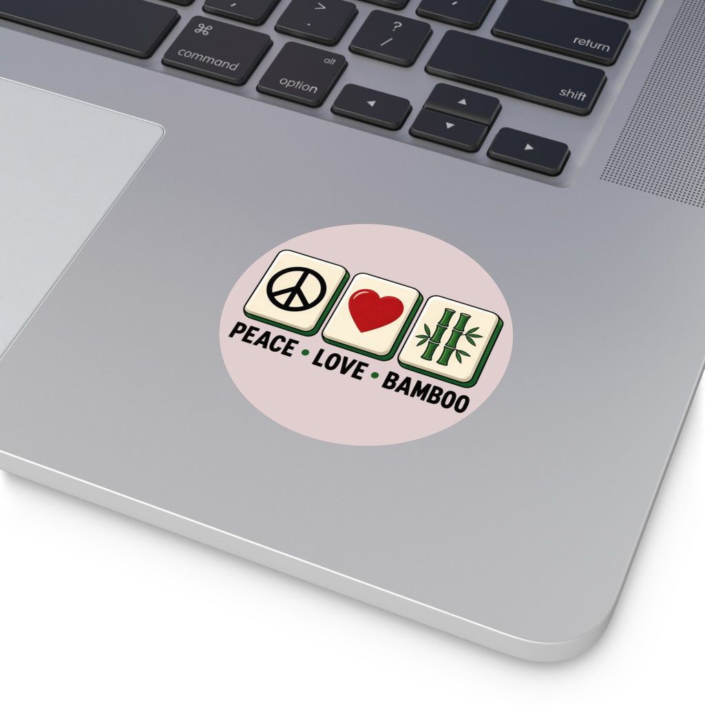 Mahjong Gangster Squad - "Peace Love Bamboo" Round Vinyl Sticker