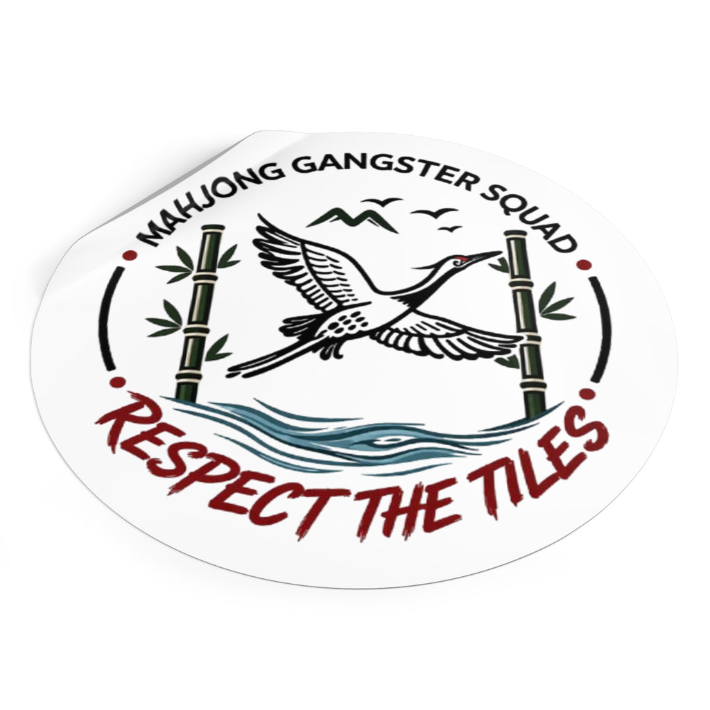 Mahjong Gangster Squad "Respect the Tiles” Round Vinyl Sticker