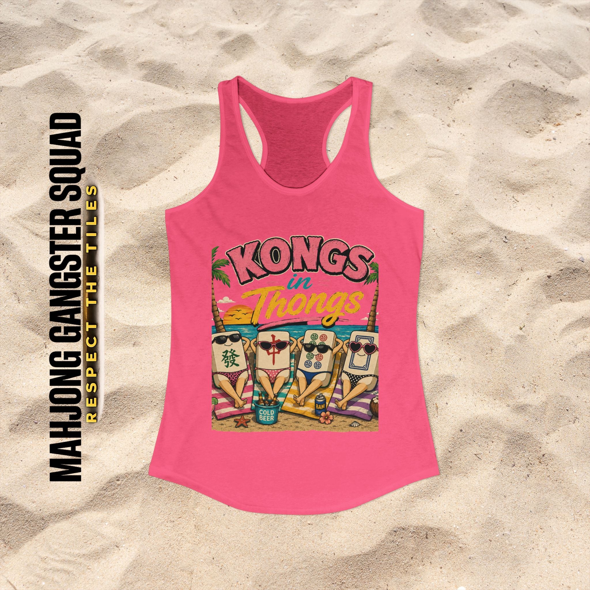 Mahjong Gangster Squad - "Kongs in Thongs" Racerback Tank Top