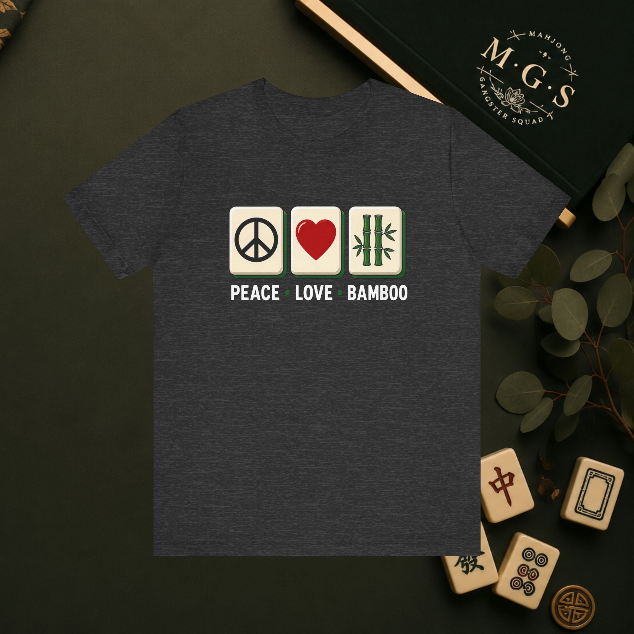 Mahjong Gangster Squad Graphic Tee- "Peace • Love • Bamboo"