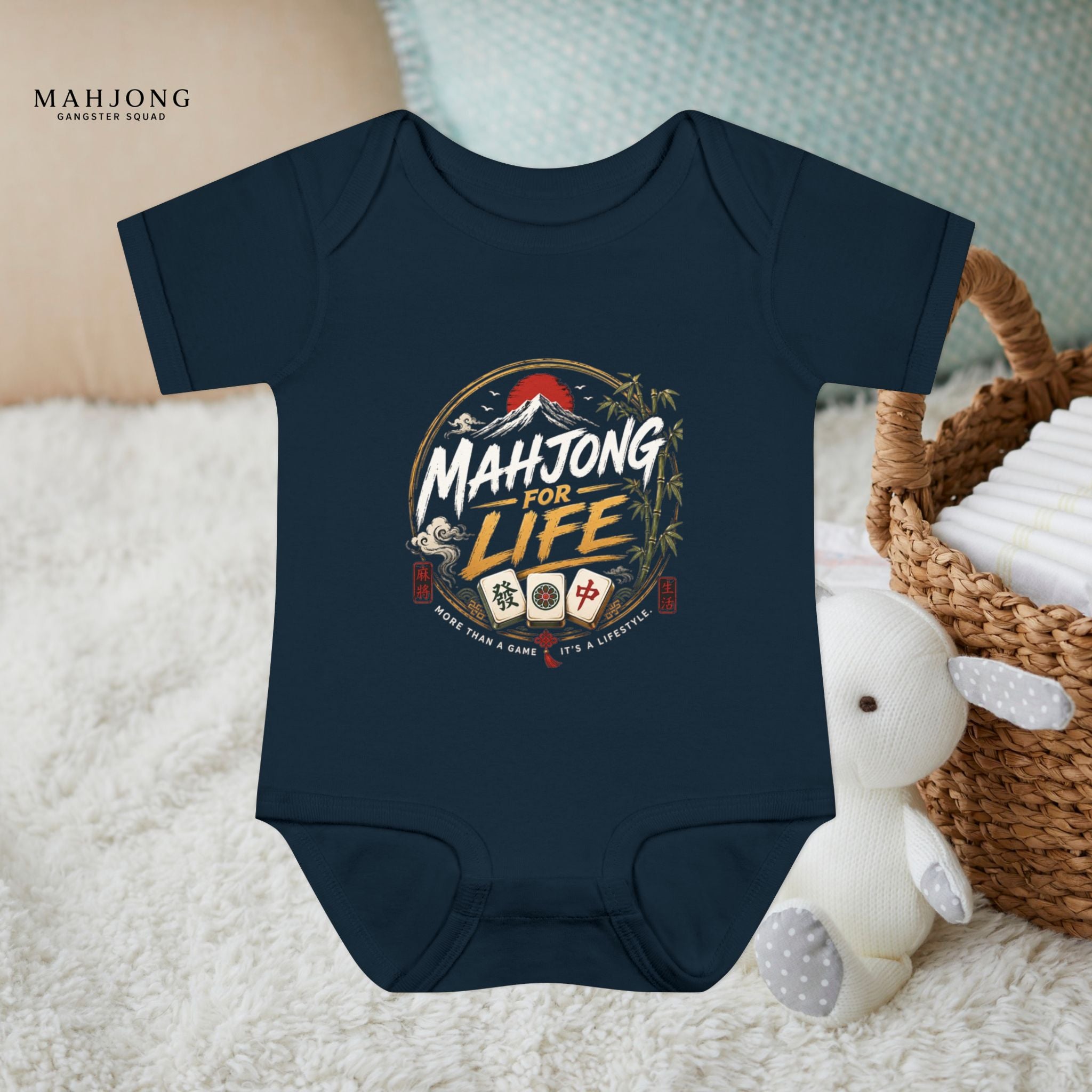 Mahjong Gangster Squad - "Mahjong for Life" Baby Onesie