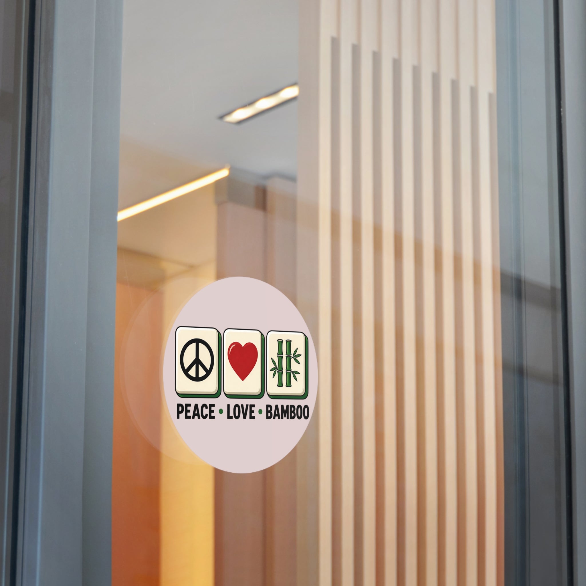 Mahjong Gangster Squad - "Peace Love Bamboo" Round Vinyl Sticker