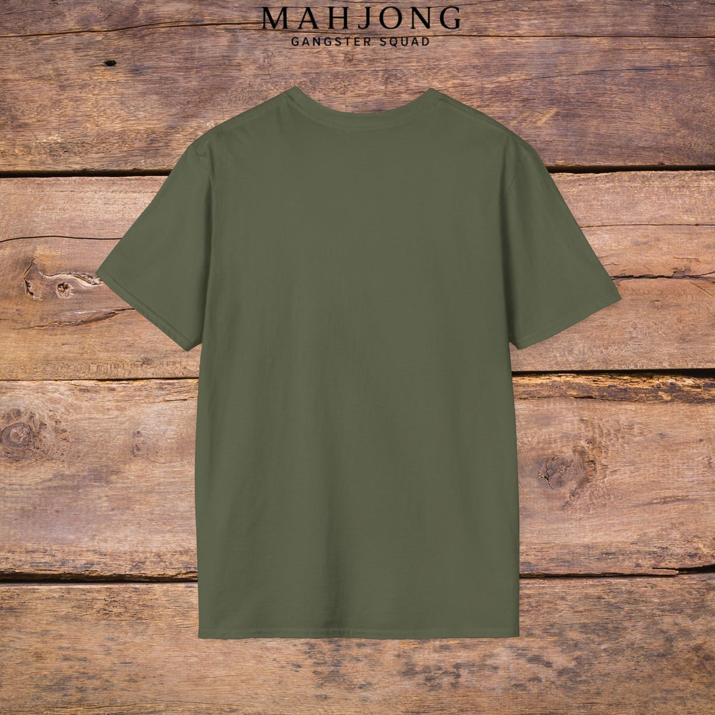 Mahjong Gangster Squad T-Shirt — "Respect the Tiles: Crane" Casual Tee