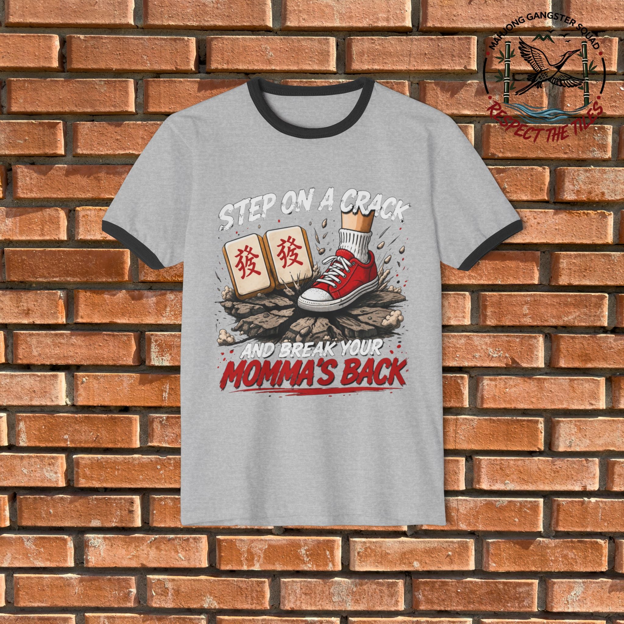 Mahjong Gangster Squad - "Step on a Crack" Graphic Ring Tee