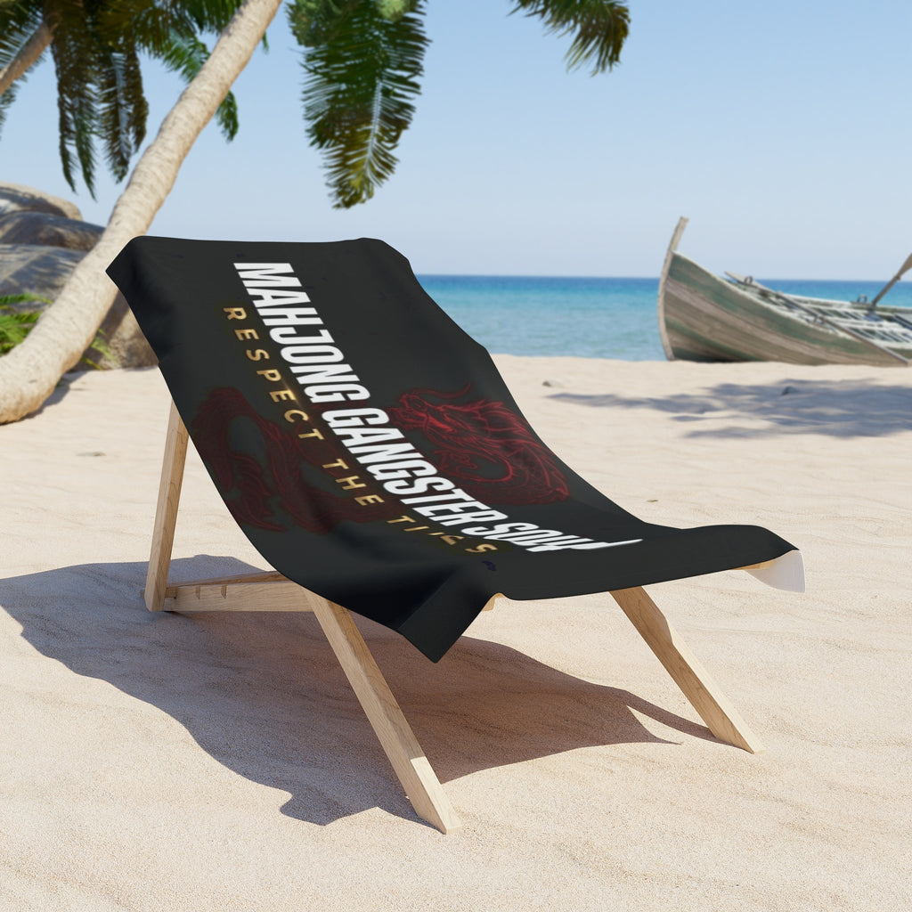 Mahjong Gangster Squad — "Dragon: Respect the Tiles"  Beach Towel
