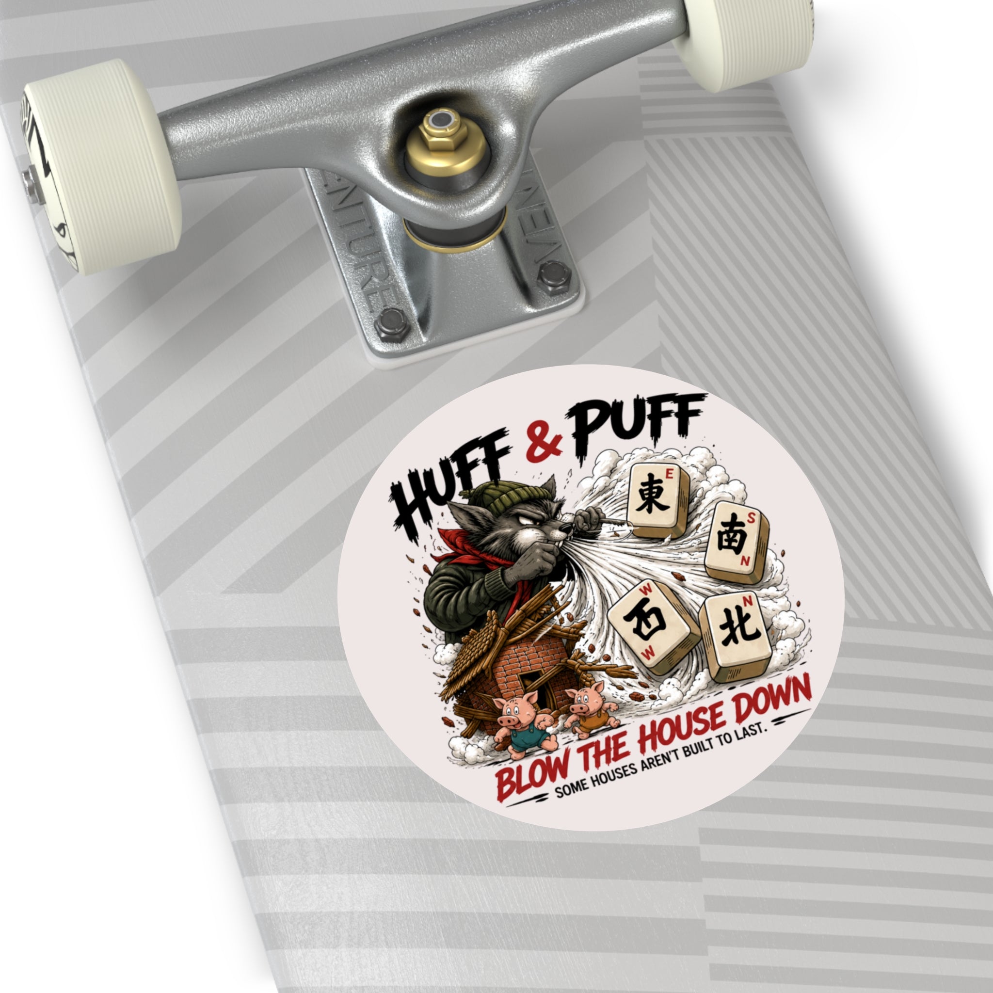 Mahjong Gangster Squad: "Blow the House Down” Round Vinyl Sticker