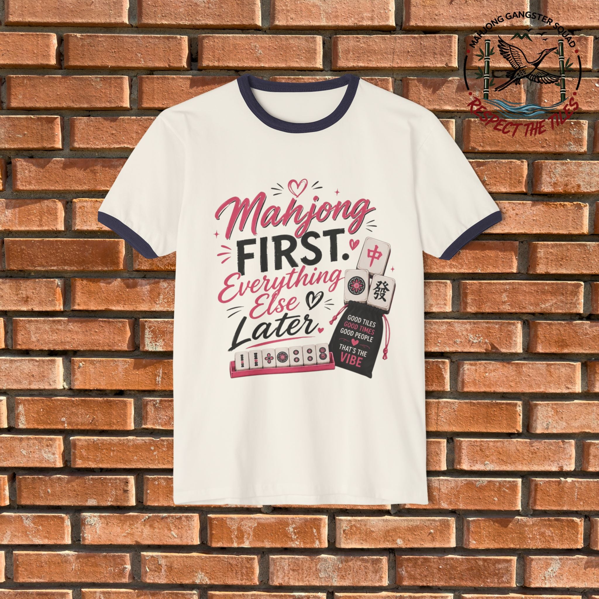 Mahjong Gangster Squad - "Mahjong First" Graphic Ring Tee