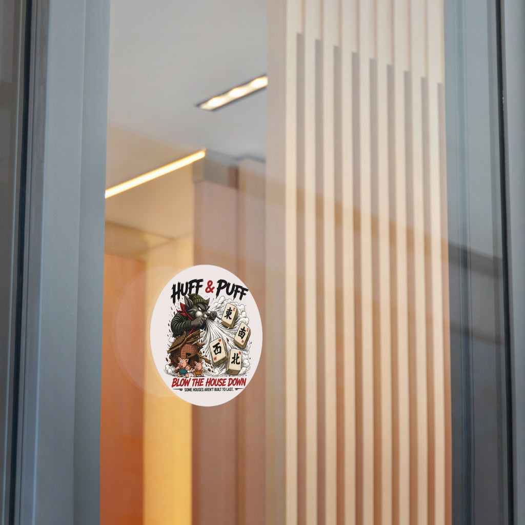 Mahjong Gangster Squad: "Blow the House Down” Round Vinyl Sticker