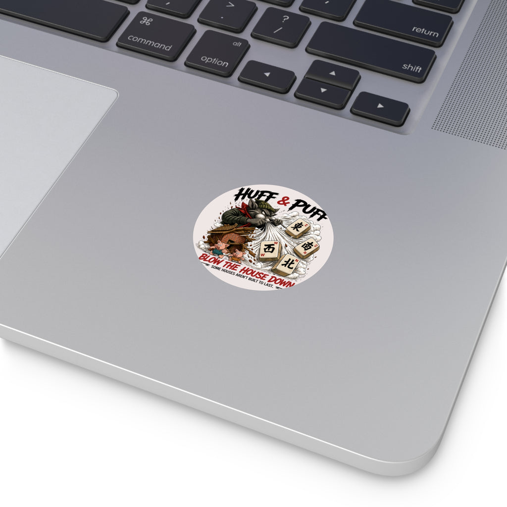 Mahjong Gangster Squad: "Blow the House Down” Round Vinyl Sticker