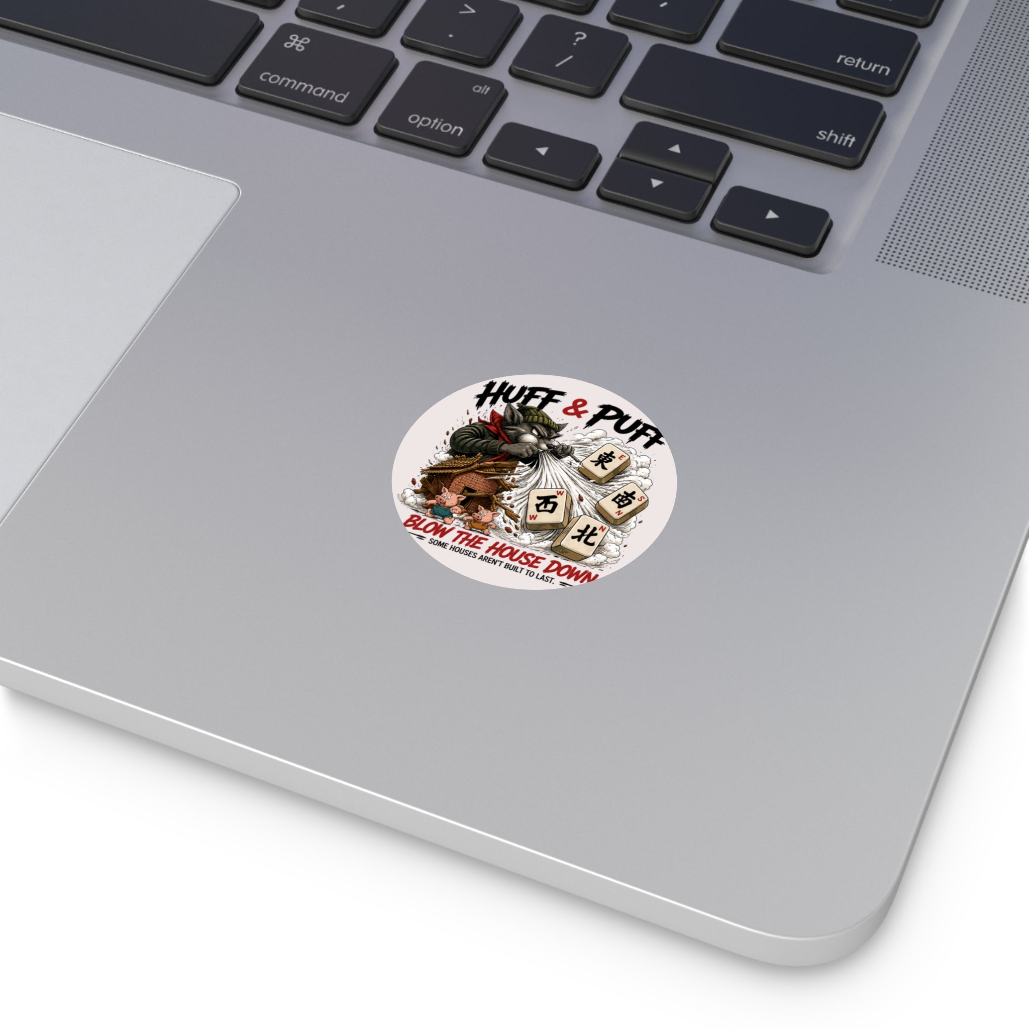 Mahjong Gangster Squad: "Blow the House Down” Round Vinyl Sticker