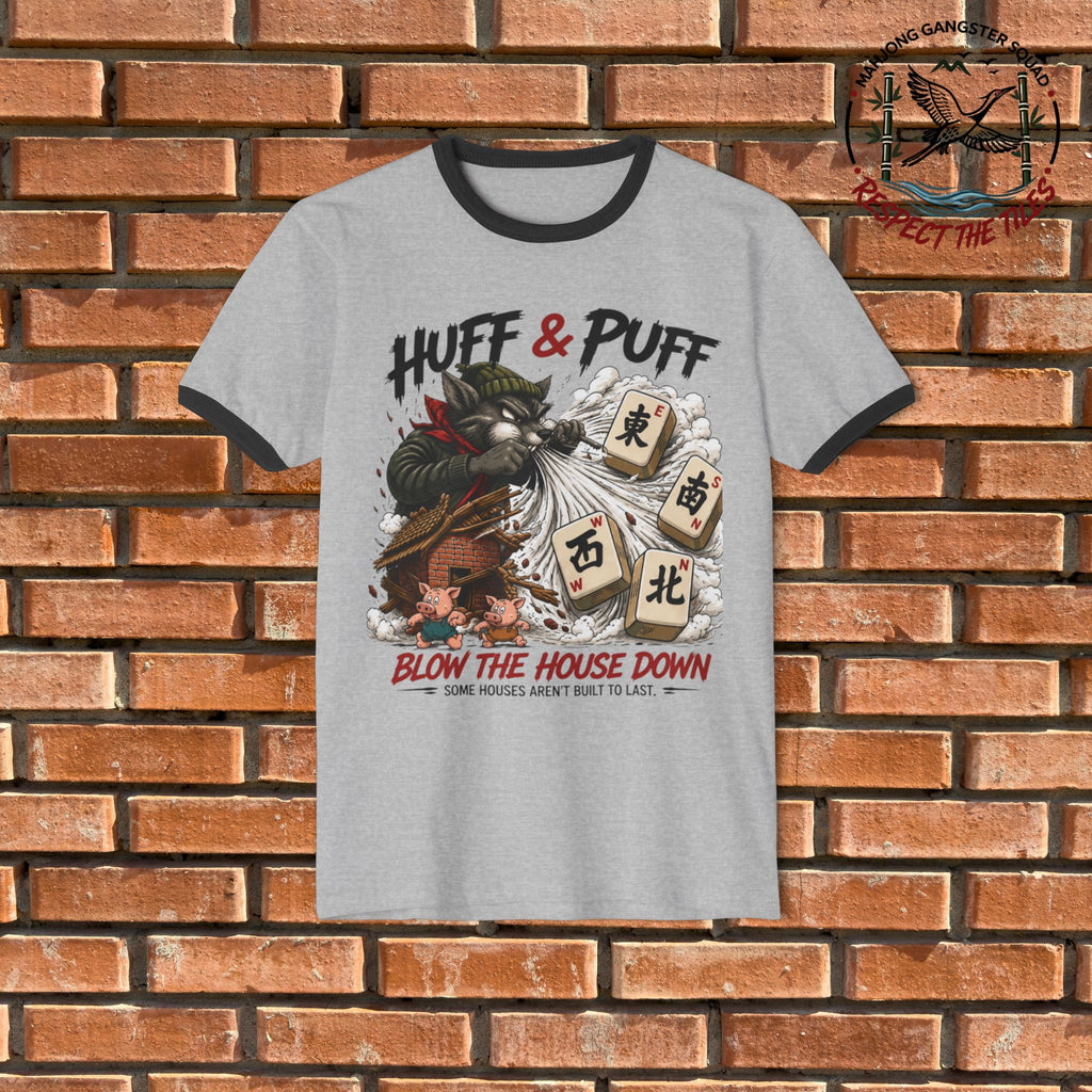 Mahjong Gangster Squad - "Blow The House Down" Graphic Ring Tee