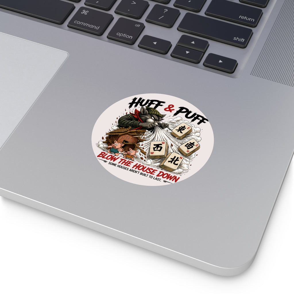 Mahjong Gangster Squad: "Blow the House Down” Round Vinyl Sticker
