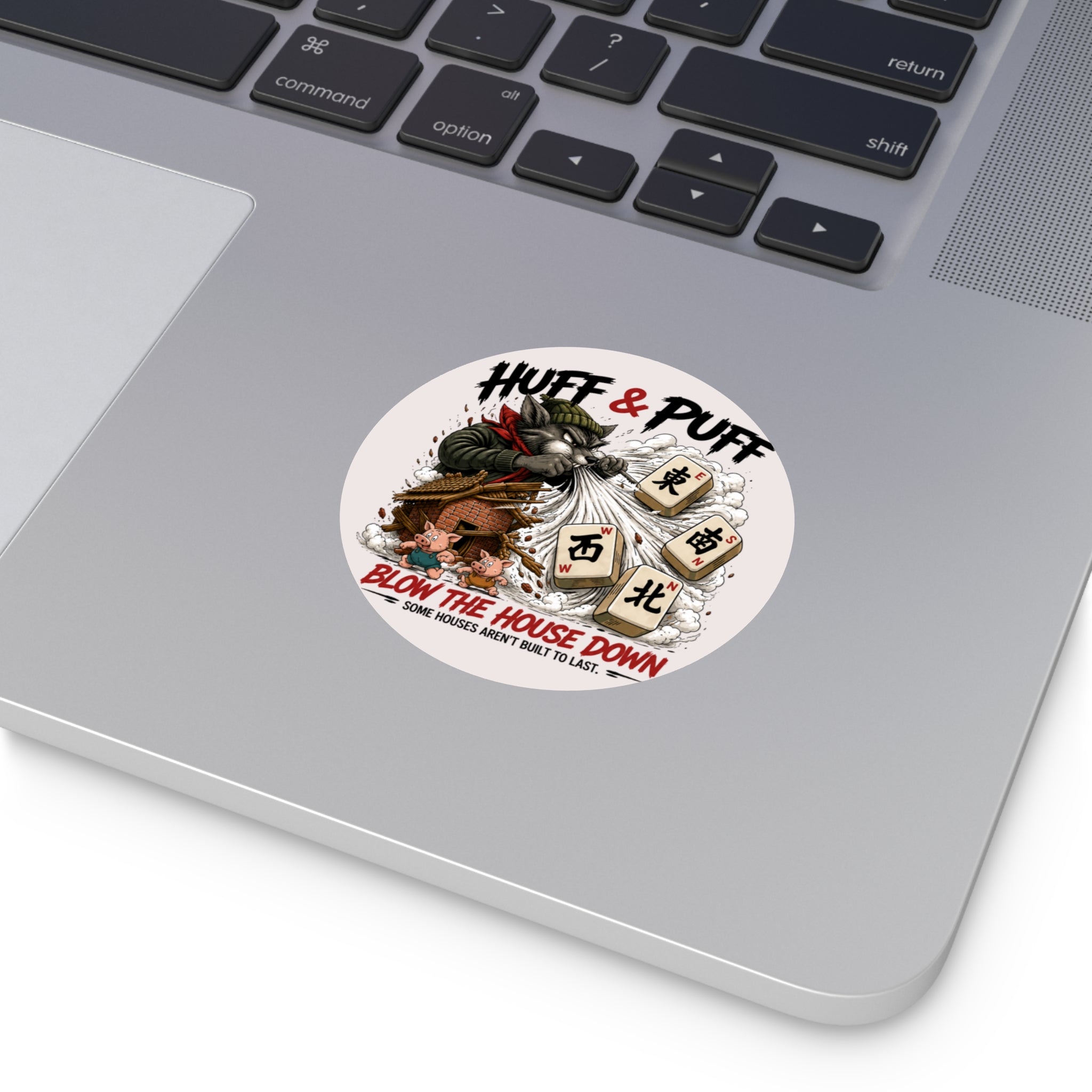 Mahjong Gangster Squad: "Blow the House Down” Round Vinyl Sticker