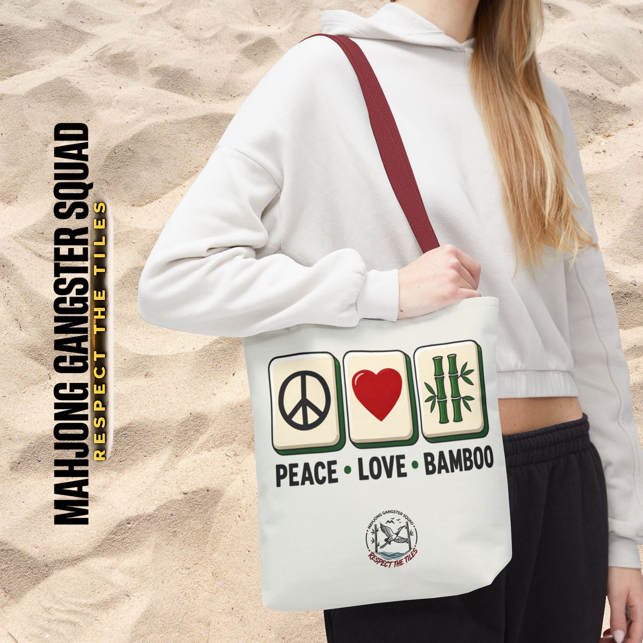 MahJong Gangster Squad - "Peace Love Bamboo" Tote Bag