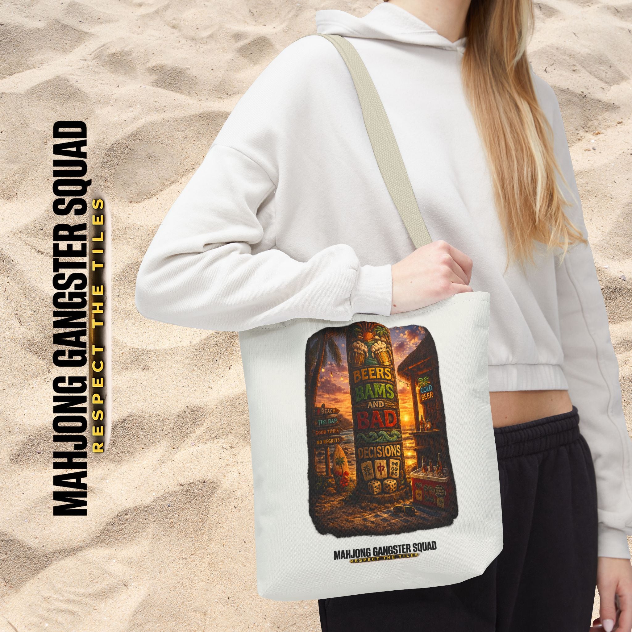 MahJong Gangster Squad - "Beer, Bams and Bad Decisions" Tote Bag