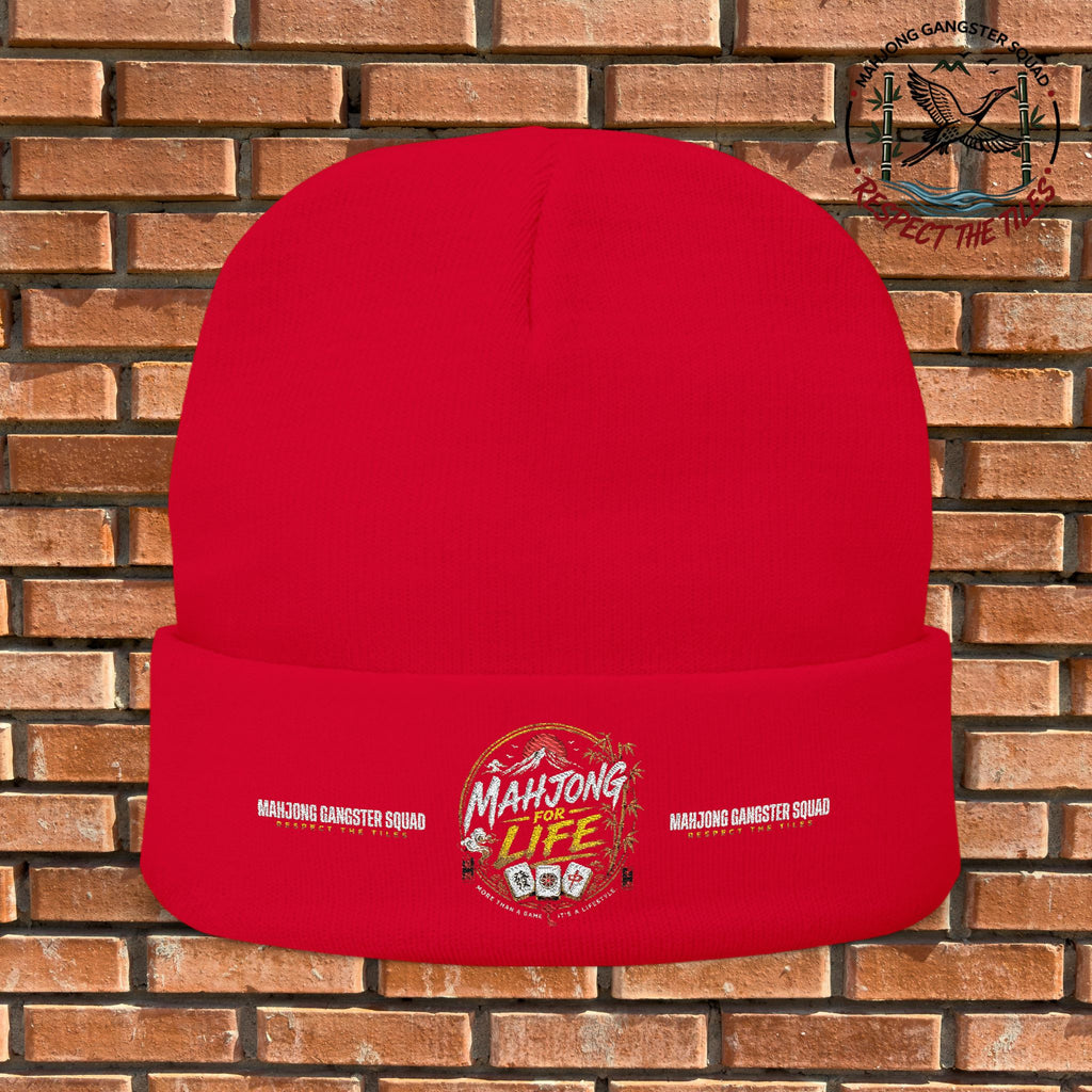 Mahjong Gangster Squad — "Mahjong for Life" Embroidered Beanie
