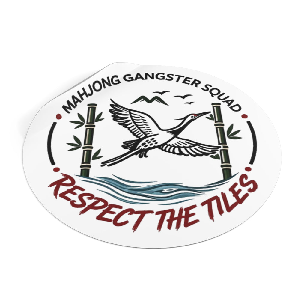 Mahjong Gangster Squad "Respect the Tiles” Round Vinyl Sticker