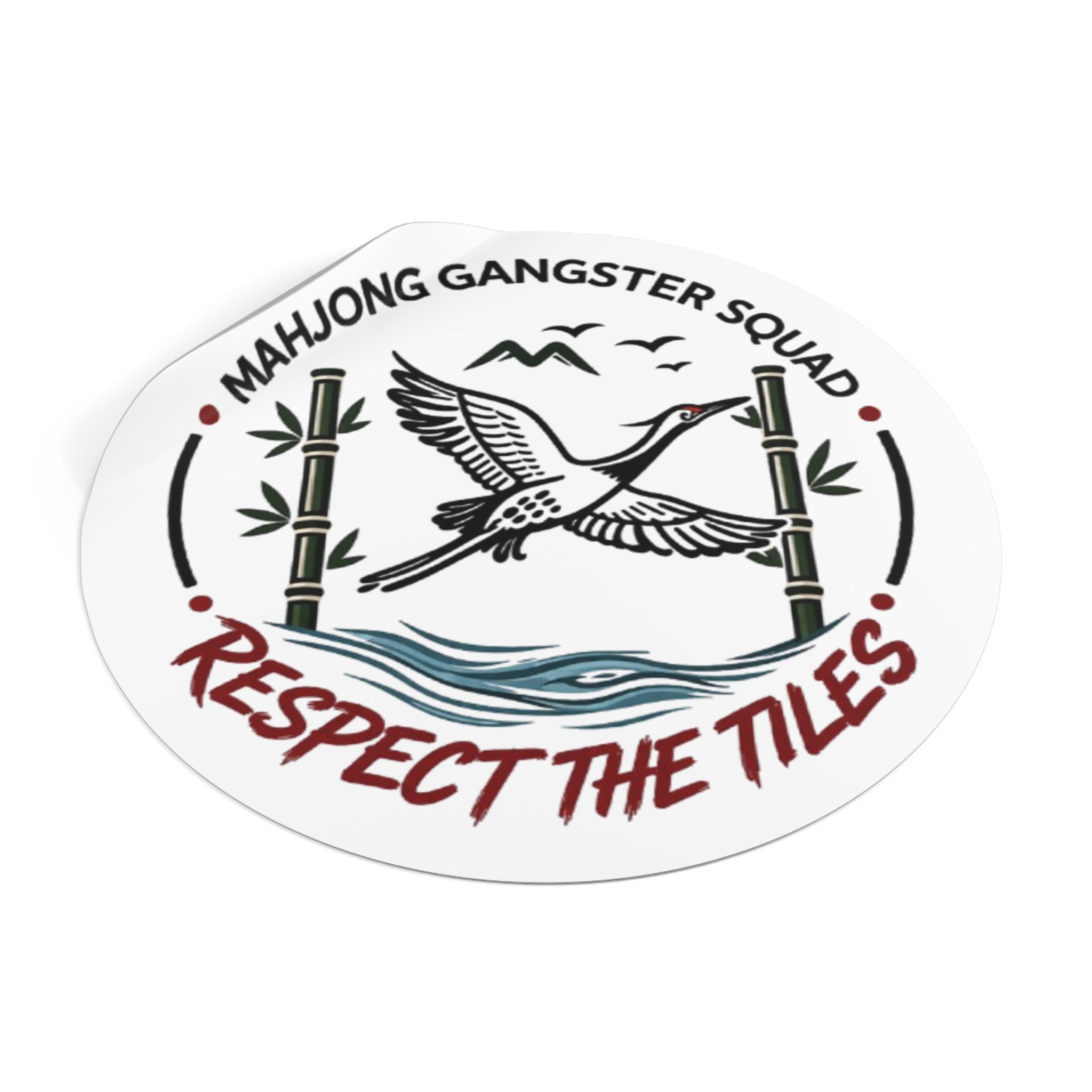 Mahjong Gangster Squad "Respect the Tiles” Round Vinyl Sticker